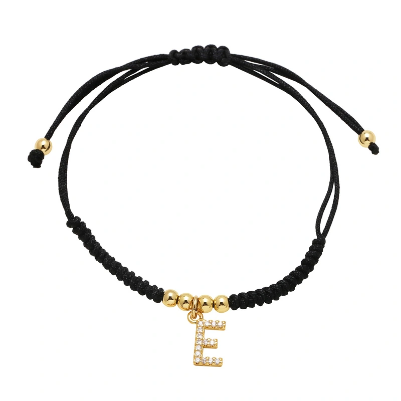 AS jewelry European and American new black bracelet 26 English letters pendant bracelet hand jewelry bra13