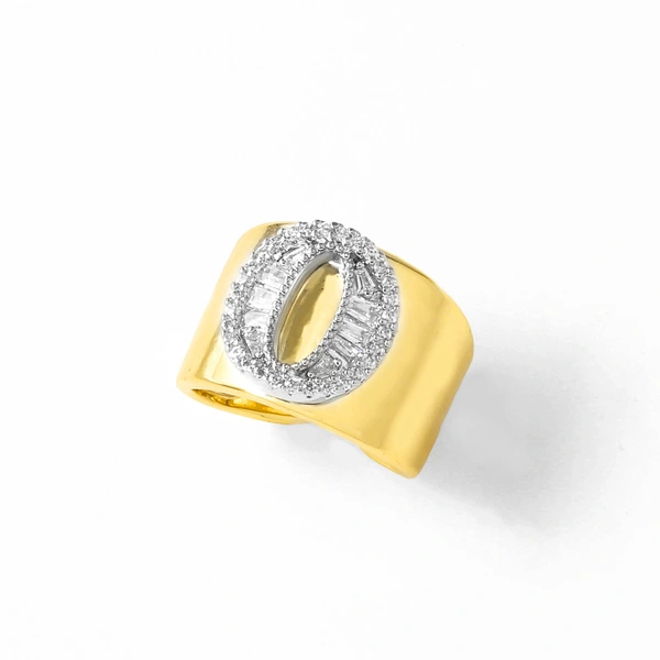 AS jewelry European and American hot-selling gold-plated glossy white K26 English letter ring ring rir75 ring