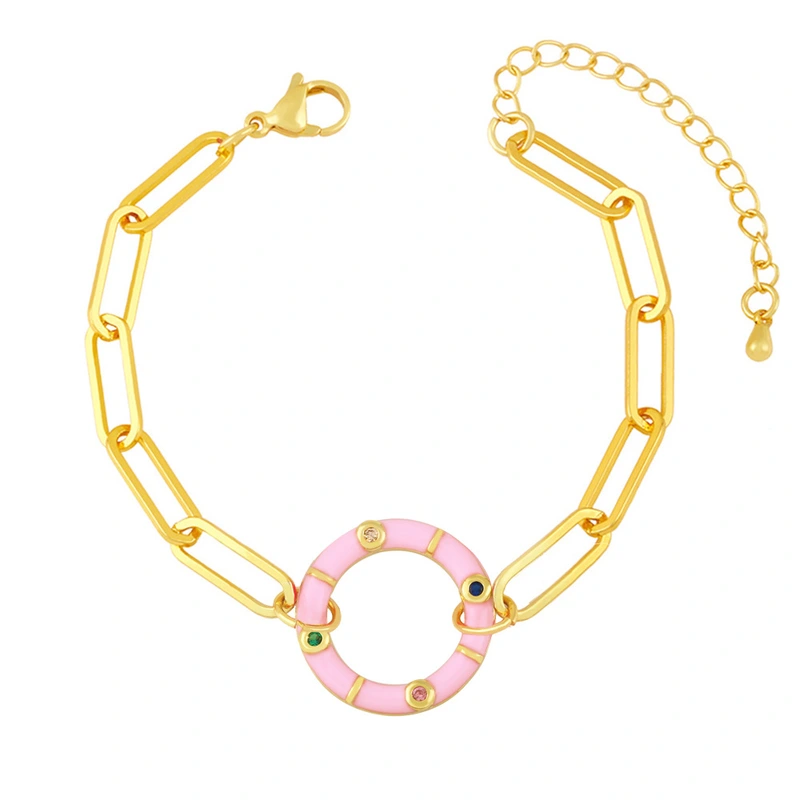 Clearance Bohemian style color oil drop geometric round bracelet female European and American trendy niche bracelet bre97