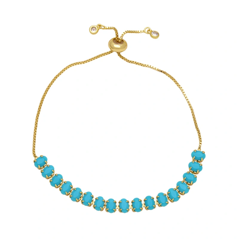 New European and American fashion color zircon bracelet female personality temperament versatile adjustable bracelet brd33