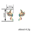  Ethnic style colorful auspicious bird earrings for women, fashionable and elegant temperament jewelry, micro-inlaid metal oil drop