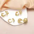 Jewelry hot sale irregular earrings for women gold-plated zircon C-shaped ear bone clip earrings era143