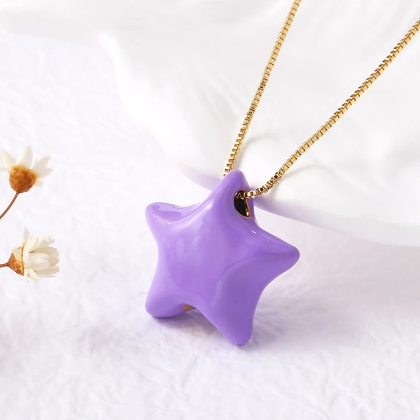 AS jewelry new oil drop five-pointed star pendant necklace clavicle chain nkb709 necklace