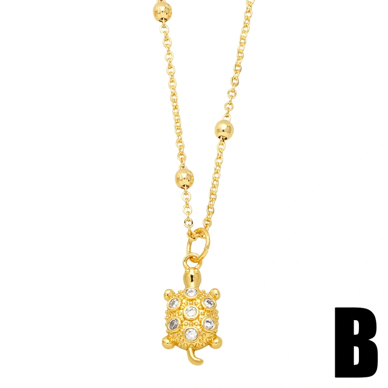 Clearance European and American personality fashion micro-inlaid colored zircon heart necklace female simple versatile necklace nkb630