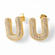 AS jewelry hot selling 26 English letters earrings gold-plated full zircon earrings female era009