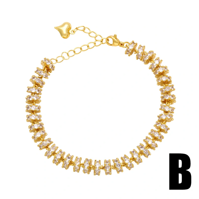 European and American new fashion colored zircon bracelet women light luxury high-end sense Internet celebrity retro colored diamond hand jewelry brc92