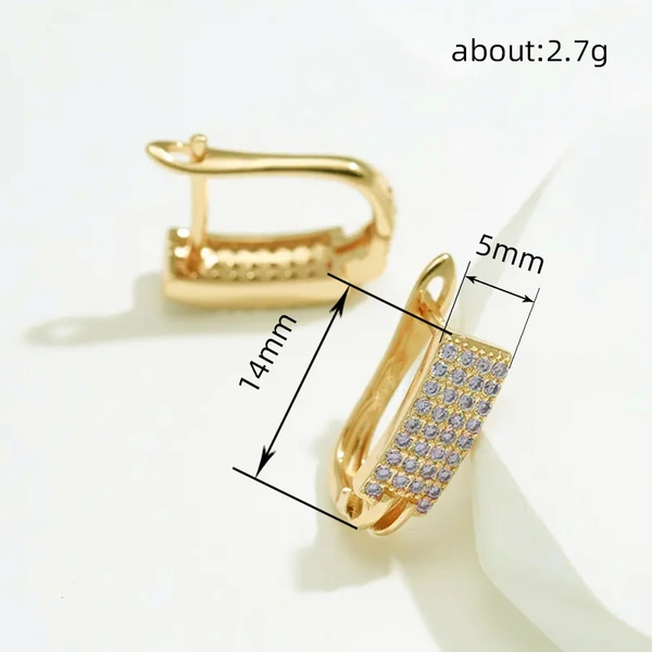  Trendy exquisite micro-inlaid earrings for women, classic and simple small earrings, popular online celebrity style, popular French earrings