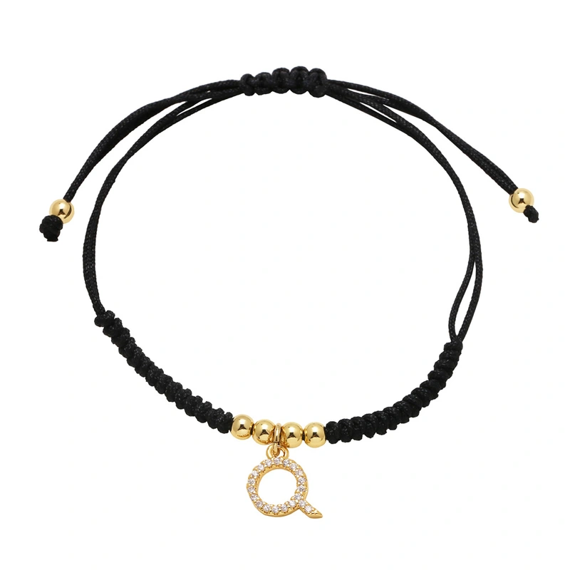 AS jewelry European and American new black bracelet 26 English letters pendant bracelet hand jewelry bra13