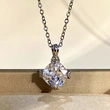  European and American light luxury temperament necklace unique design four claw new style pendant princess fat square diamond necklace