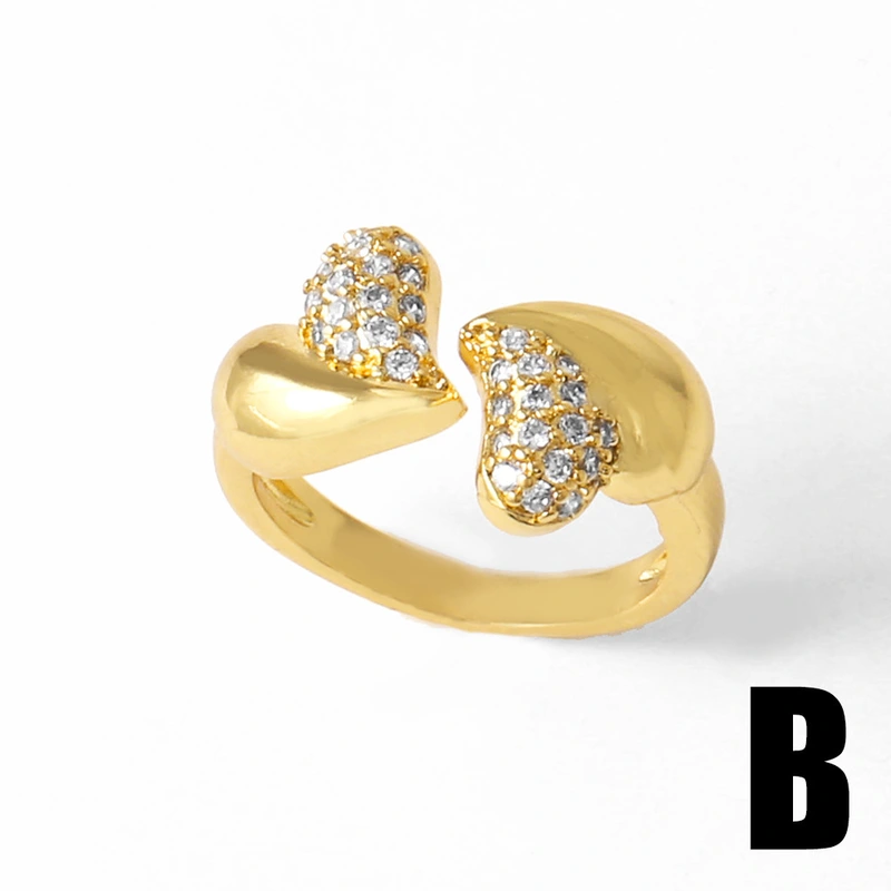 AS jewelry hot selling pearl love ring female smooth gold-plated zircon spiral ring rih50