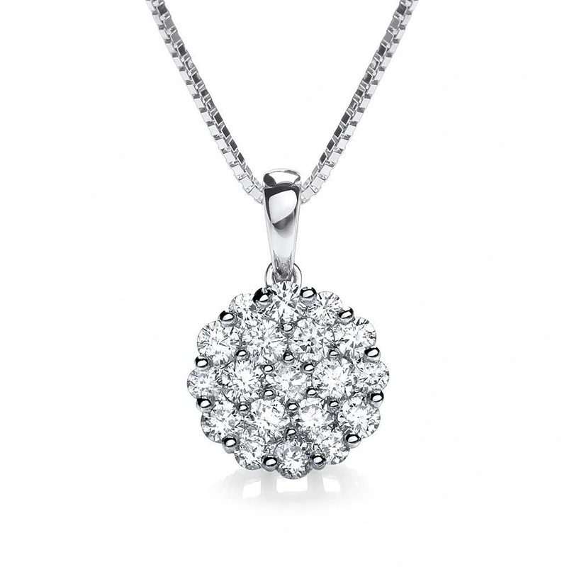 New Korean style fashion flower zircon necklace female sweet short clavicle chain student necklace