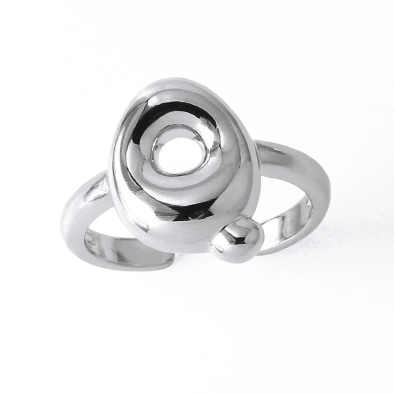 AS jewelry smooth 26 English letters ring female copper plated real gold open ring rih04