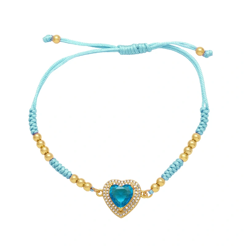 Hot selling love braided bracelet women European and American fashion peach heart pendant hand jewelry bracelet brk97