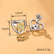  Japanese and Korean heart-shaped earrings, sunflower and sunflower two-color micro-inlaid earrings, elegant hollow design earrings
