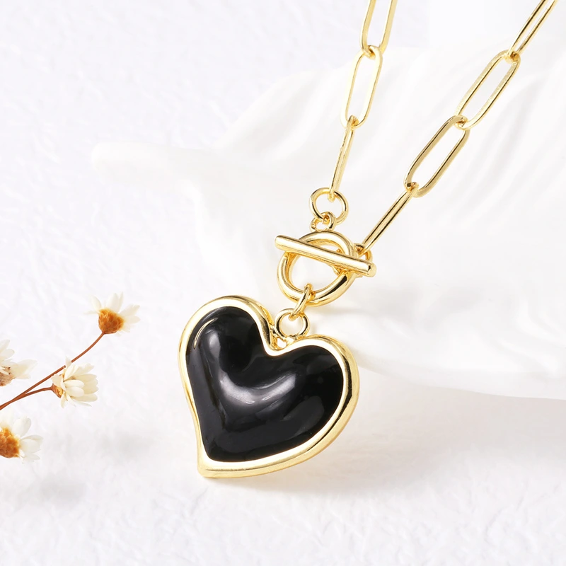 AS jewelry hot selling love heart shaped oil drop pendant necklace clavicle chain nkb840 necklace
