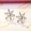 Korean style new jewelry elegant snowflake zircon earrings sweet Christmas gift manufacturers spot wholesale
