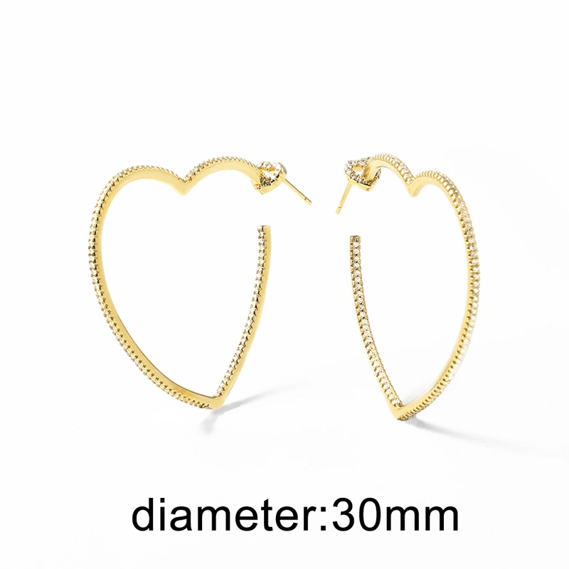 AS jewelry hot selling love heart shaped gold-plated earrings earrings earrings female erz24 earrings