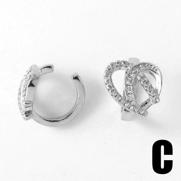 AS jewelry supply hot selling butterfly ear bone clip gold-plated zircon C-shaped earrings earrings for women era067