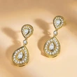 Korean style popular light luxury style water drop earrings evening dress wedding accessories fashionable internet celebrity style popular earrings