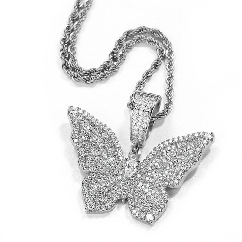 European and American hip-hop new butterfly pendant trend unisex street style necklace