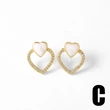 AS jewelry European and American new shell copper plated 18k gold love heart-shaped earrings earrings earrings female era246