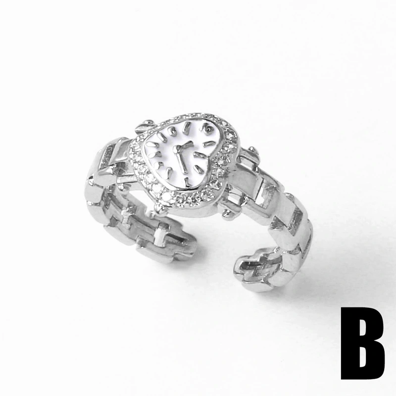 AS jewelry new hot selling love watch ring female copper plated 18k gold open ring rij20