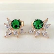 Spring new style small fresh floral earrings copper gold-plated zircon earrings hot selling earrings