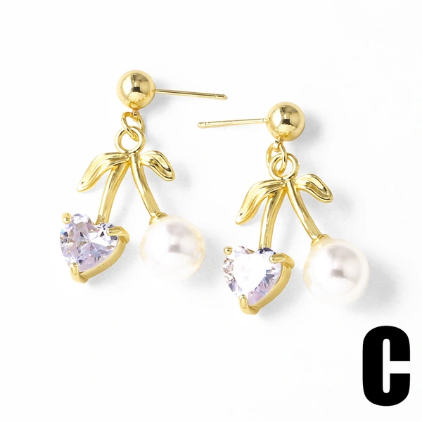 AS jewelry cross-hot fruit love peach heart cherry pendant earrings earrings female era231