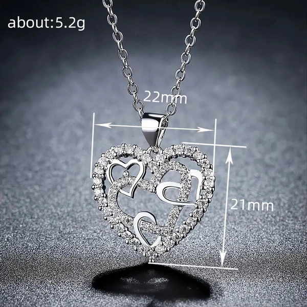  Christmas hollow necklace for women, creative wrapped heart pendant, Japanese and Korean micro-inlaid Qixi Festival smart heartbeat necklace