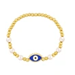 Clearance gold pearl beaded woven devil eye bracelet oil drip eye bracelet bre81