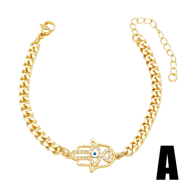 Hot selling bracelet female style palm devil eye inlaid zircon pentagram hand bracelet female brm49