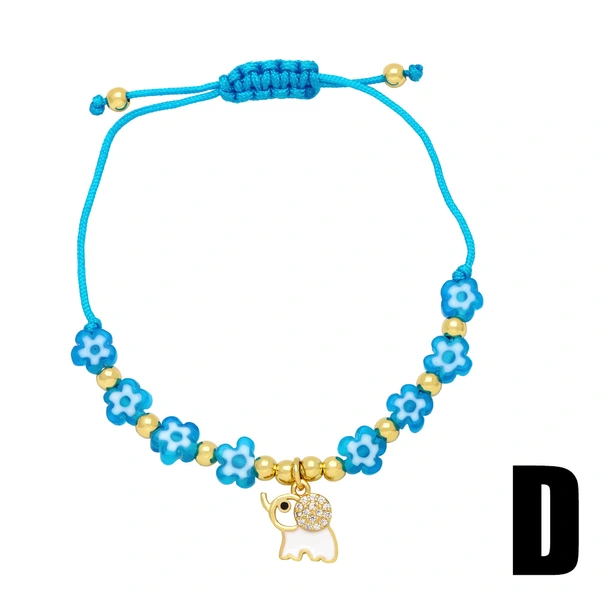 Clearance style colorful cute flower bracelet couple girlfriends handmade beaded musical note bear hand jewelry female brj85