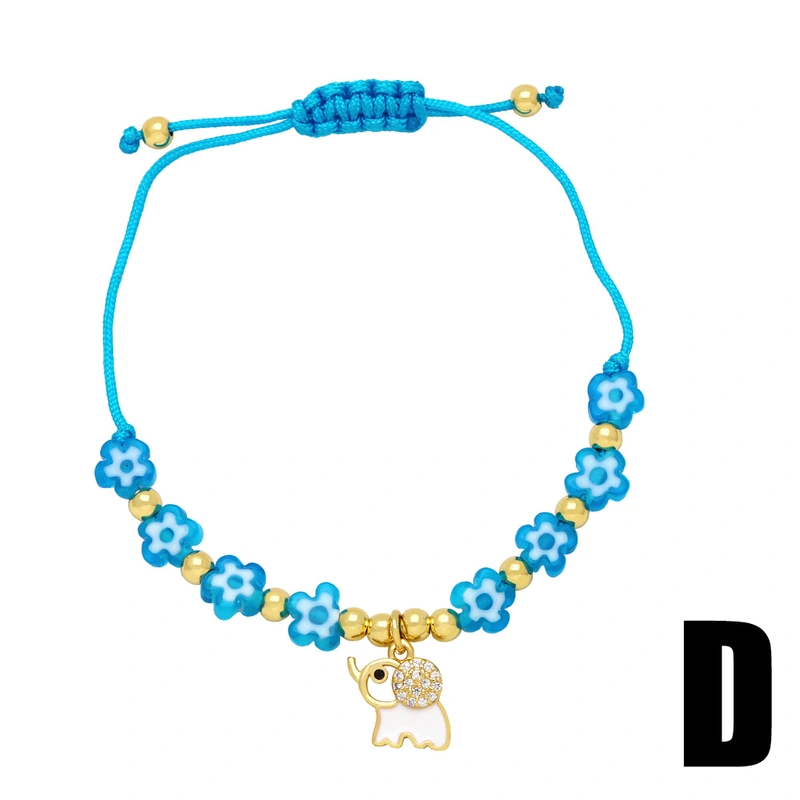 Clearance style colorful cute flower bracelet couple girlfriends handmade beaded musical note bear hand jewelry female brj85