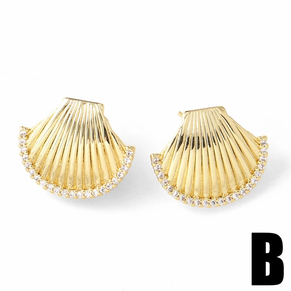 AS jewelry inlaid pearl shell copper plated 18k gold earrings earrings earrings female era235