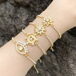European and American retro micro-inlaid pearl zircon flower bracelet female style niche high-end hand jewelry wholesale brh92