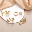 AS jewelry hot selling animal butterfly earrings female copper plated real gold C-shaped ear bone clip earrings ery81