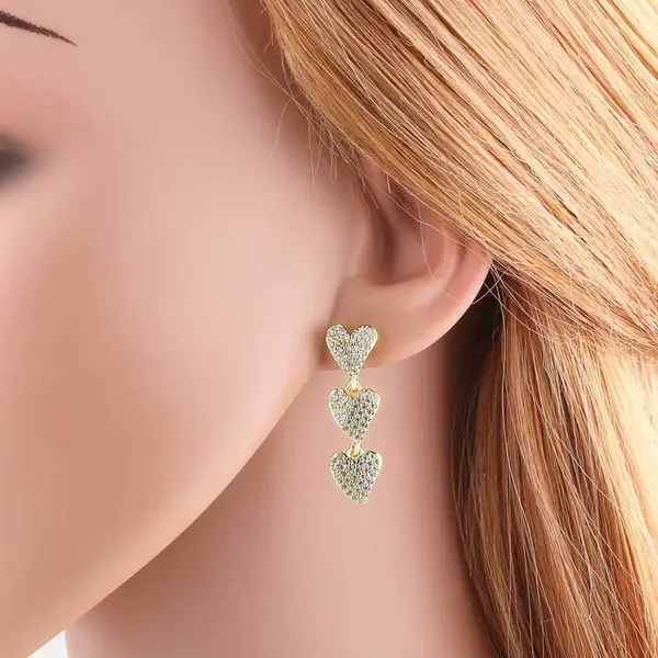 AS jewelry European and American simple fashion love bear bow pendant earrings female gold-plated earrings ers86