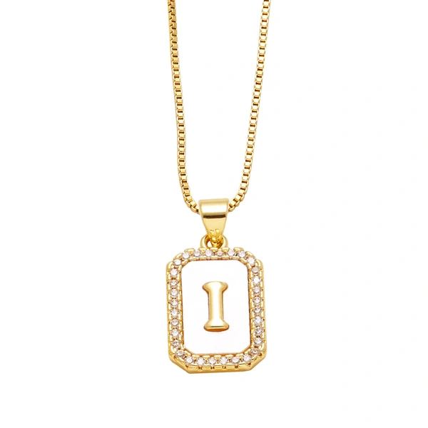 AS jewelry European and American new shell cube 26 English letters necklace clavicle chain female nkb581