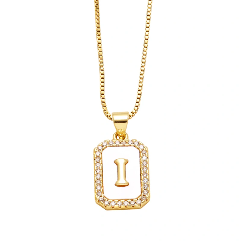 AS jewelry European and American new shell cube 26 English letters necklace clavicle chain female nkb581