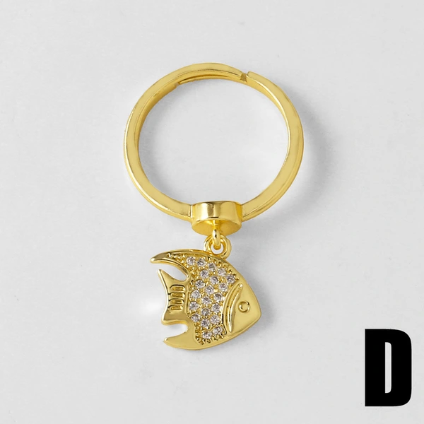 AS jewelry Europe and the United States new hot selling ocean style ring small fish shell pendant ring rir41 ring