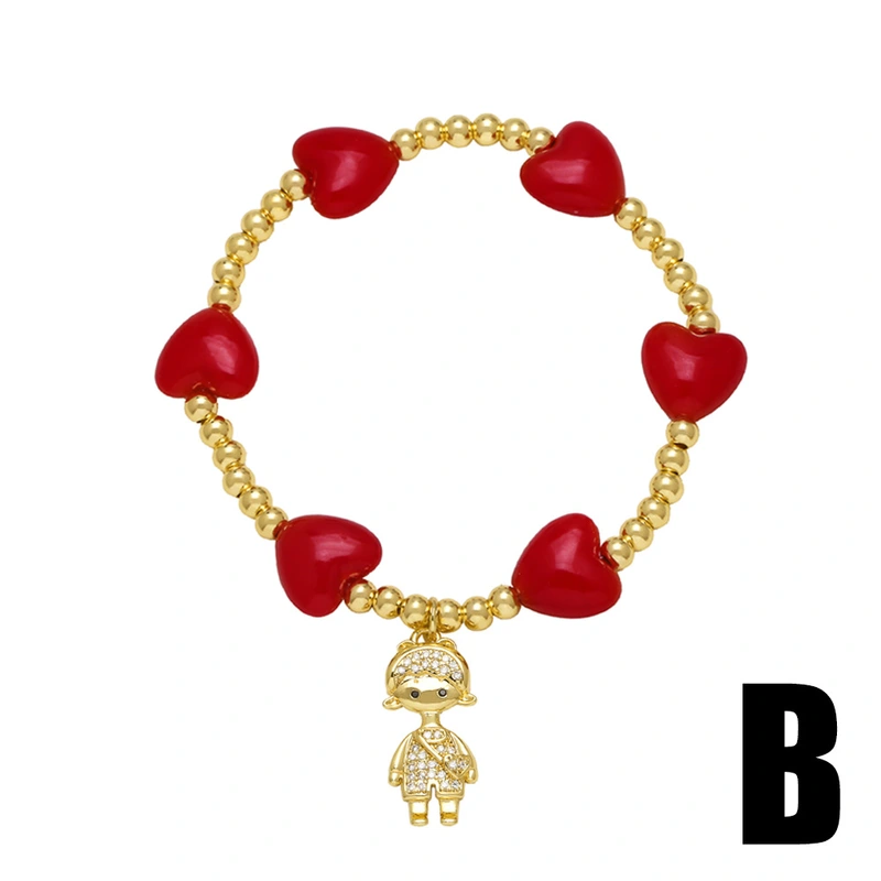 AS jewelry Europe and the United States hot selling gold-plated boy and girl love heart-shaped bracelet hand jewelry brh09 bracelet