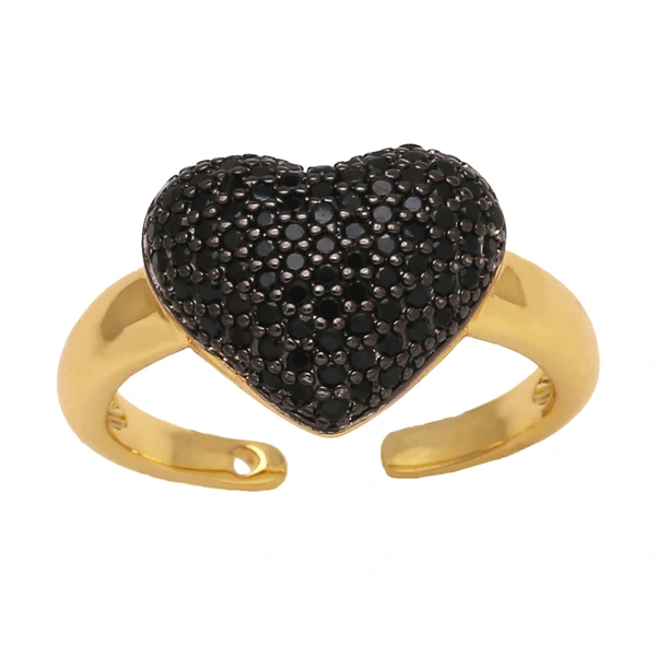 Clearance European and American inlaid colored zircon love ring female personality all-match gold-plated open ring rin14