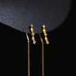 New European and American style earrings, French style, high-end tassel earrings for women, slim face, long diamond earrings