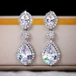 2021 New Temperament Earrings Korean Fashion Versatile Water Drop Zircon Earrings Women's Anniversary Celebration Jewelry