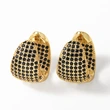 AS jewelry hot selling colored zircon copper plated real gold irregular earrings ear buckle female era090