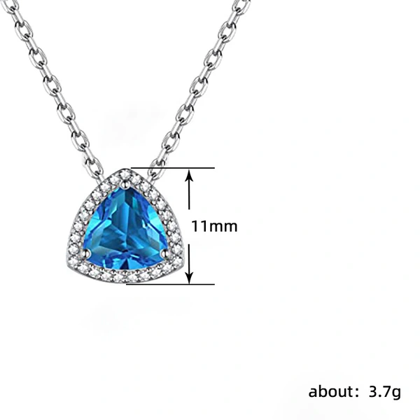  New product live broadcast simulation temperament pendant heart of the ocean triangular necklace beating heart retro necklace