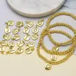 AS jewelry hot selling square 26 English letters pendant bracelet female beaded bracelet brf55