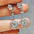 Korean fashion earrings long tassel round diamond earrings European and American flower zircon earrings wholesale
