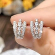 Hot-selling ear clips, super shiny, fully inlaid with cool style, light luxury zircon earrings, fashionable workplace design earrings