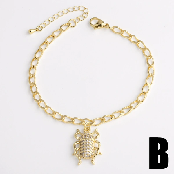 Hot selling jewelry full of zircon pearl bee insect pendant bracelet hand jewelry brm89 bracelet